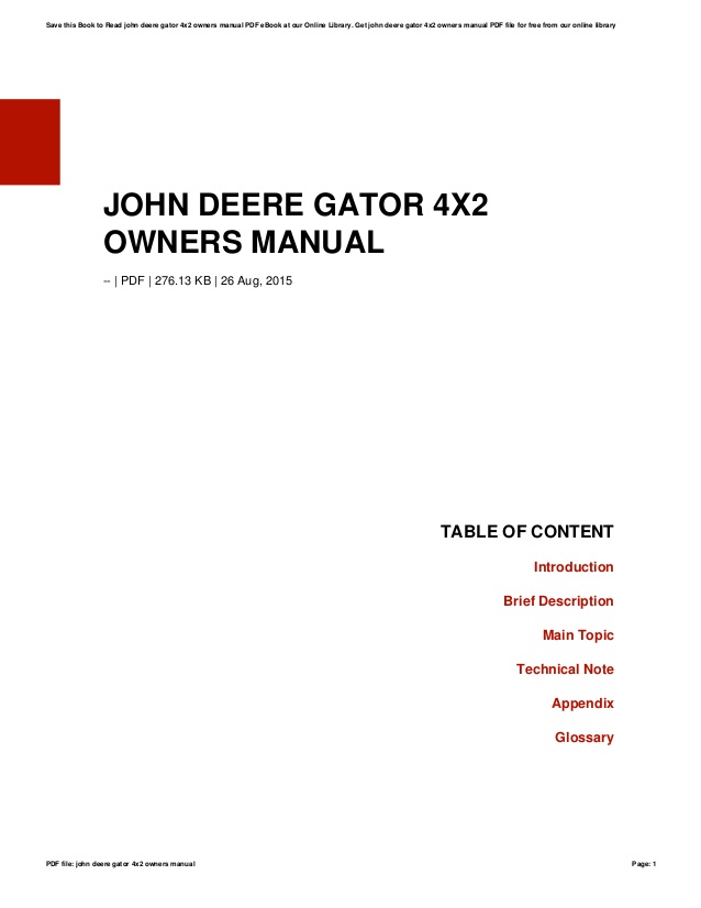 John Deere Hpx Tech Manual